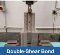 Double-shear bond test on a printed concrete interface.